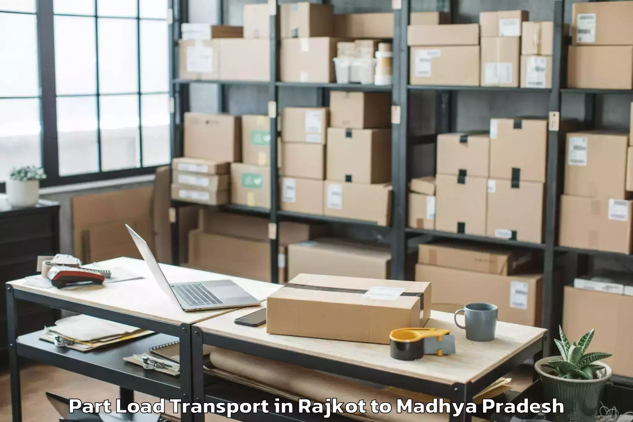 Reliable Rajkot to Khilchipur Part Load Transport